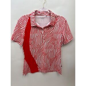 NVO Golf Polo Top Pink/White Short-sleeve Top Womens Size Small S
